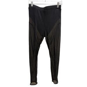 Panty lined Sheer Mesh Black Leggings